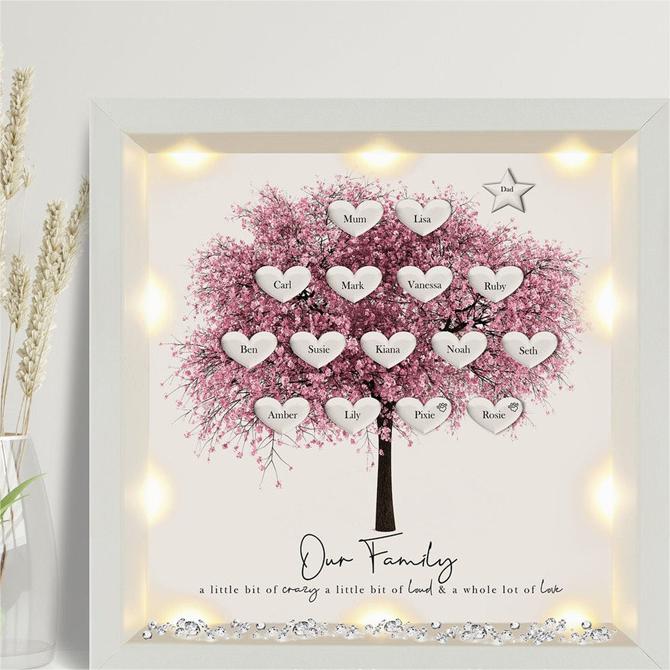 Personalized LED Family Tree Photo Frame - Upto 15 Names