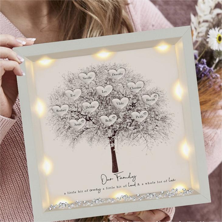 Personalized LED Family Tree Photo Frame - Upto 15 Names