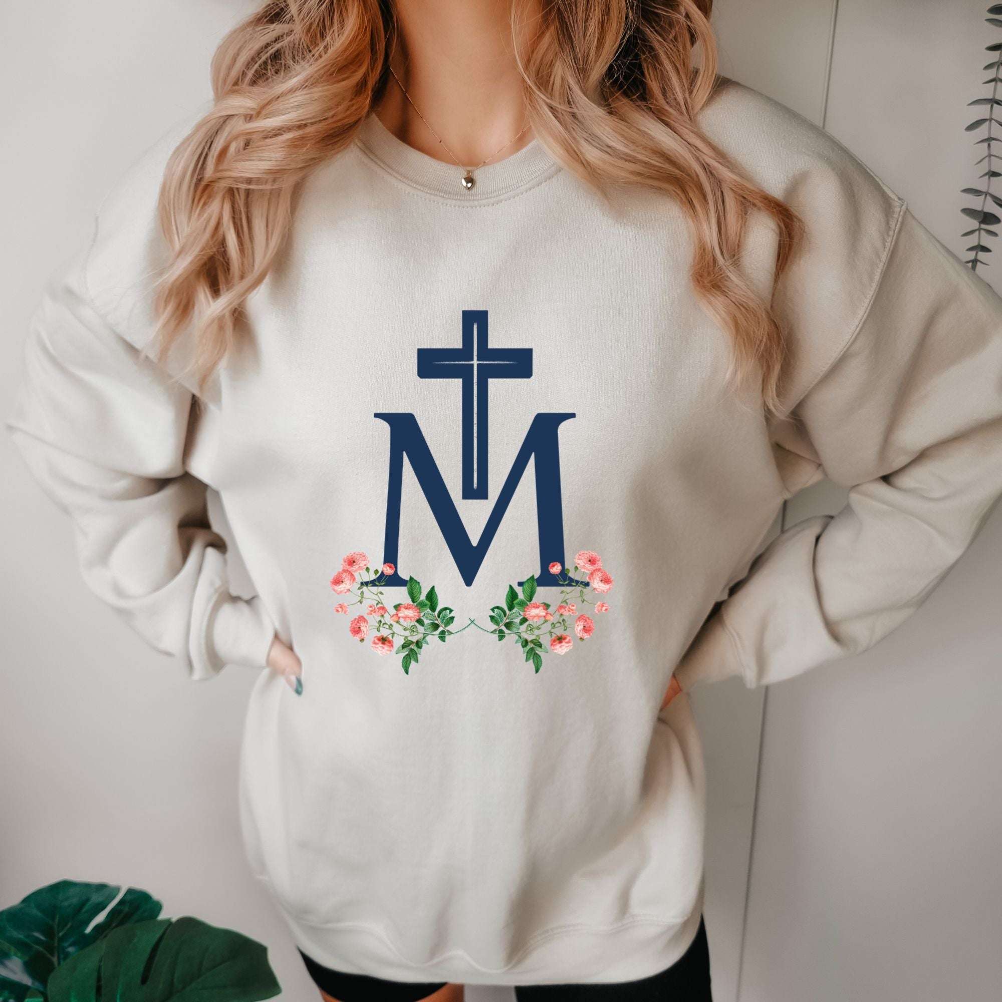 Marian Cross Sweatshirt - Sand Color