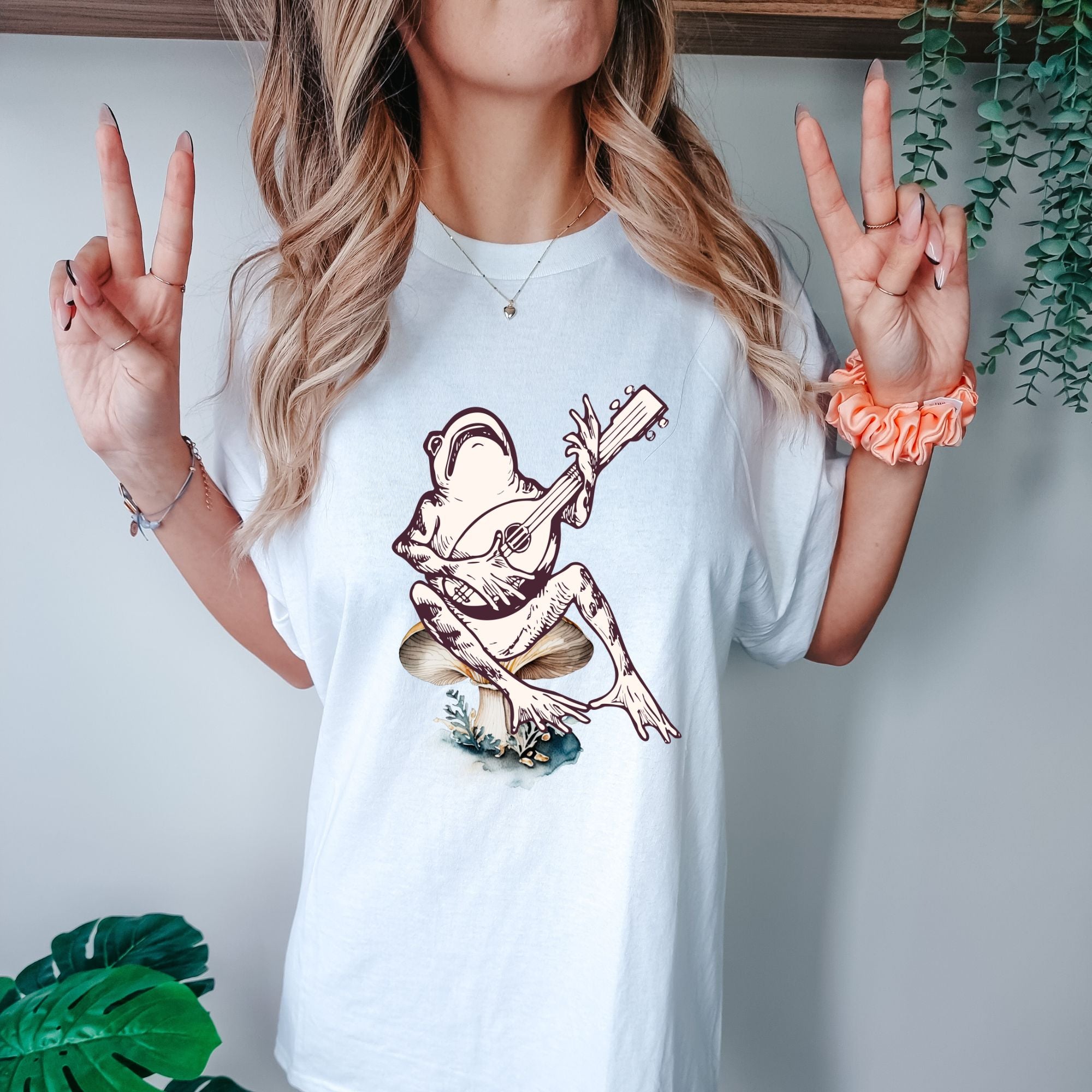 Frog Playing Banjo Sitting On a Mushroom Shirt - Comfort Colors ®