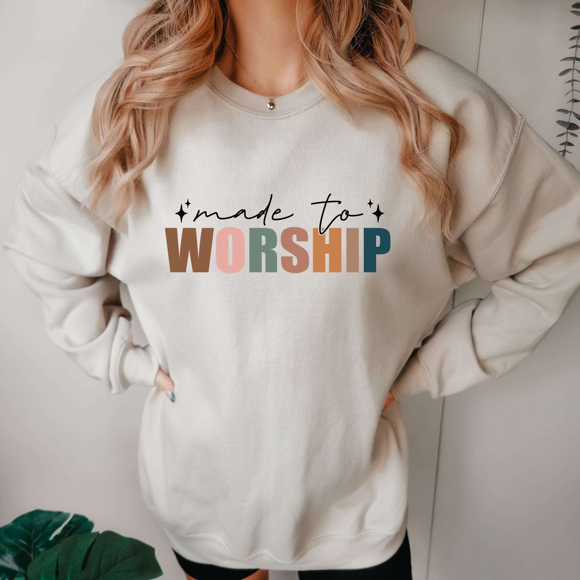 Made To Worship Sweatshirt - Sand Color