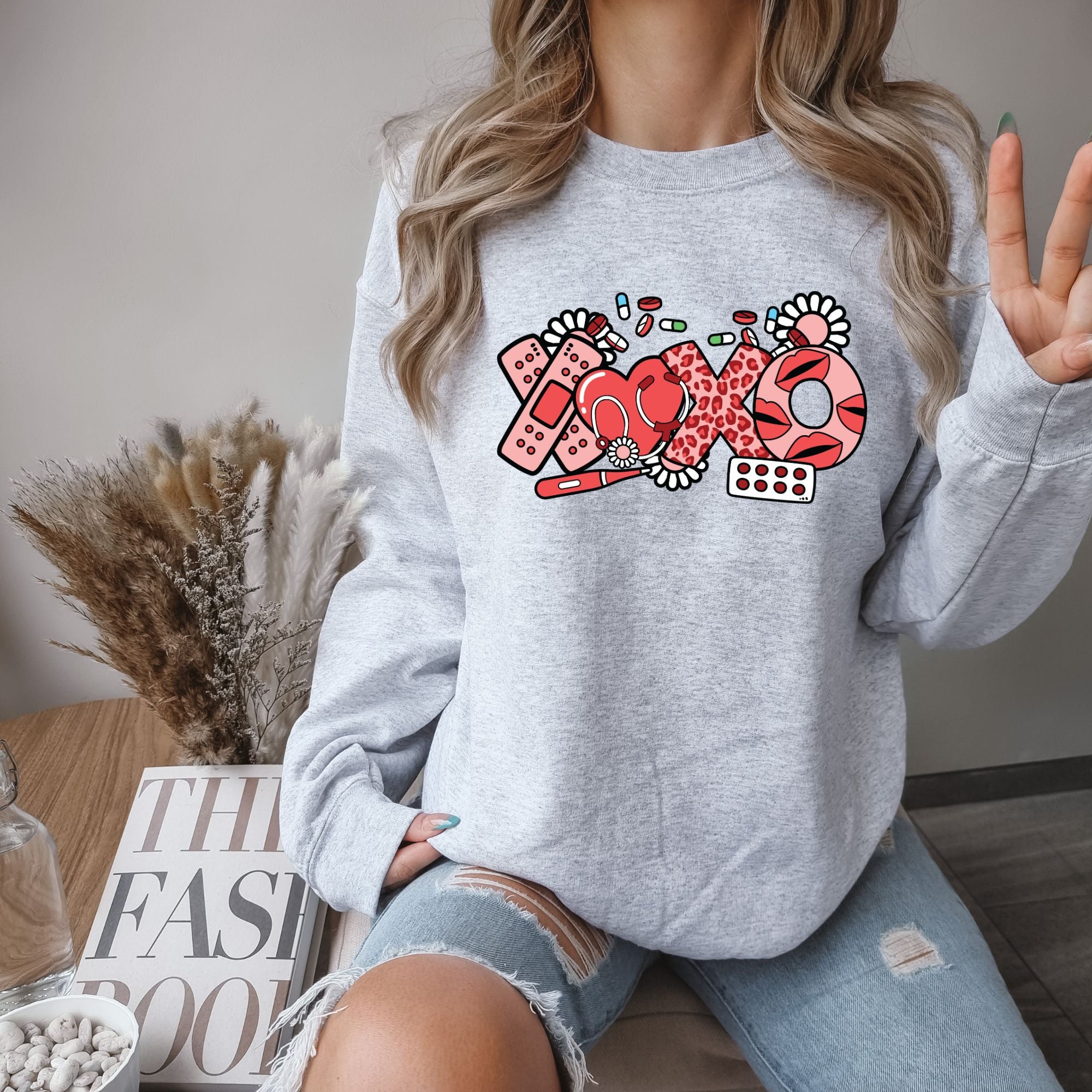 Nurse Valentine's Sweatshirt - XOXO