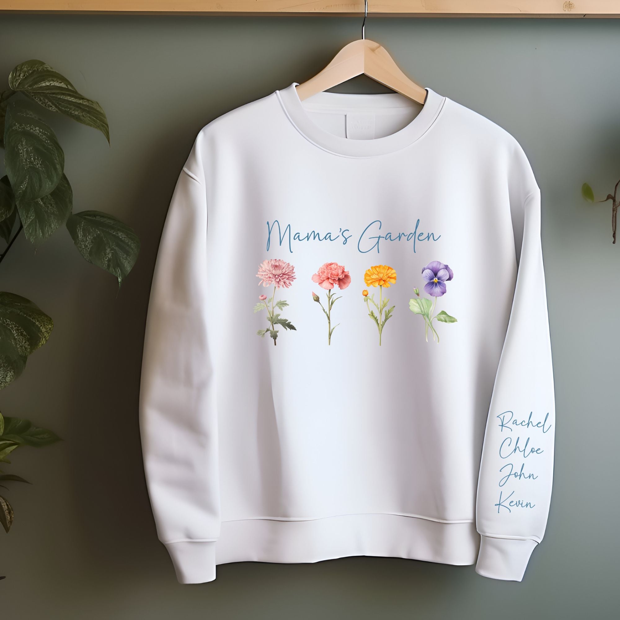 Personalised Mama's Garden Birth Flower Sweatshirt