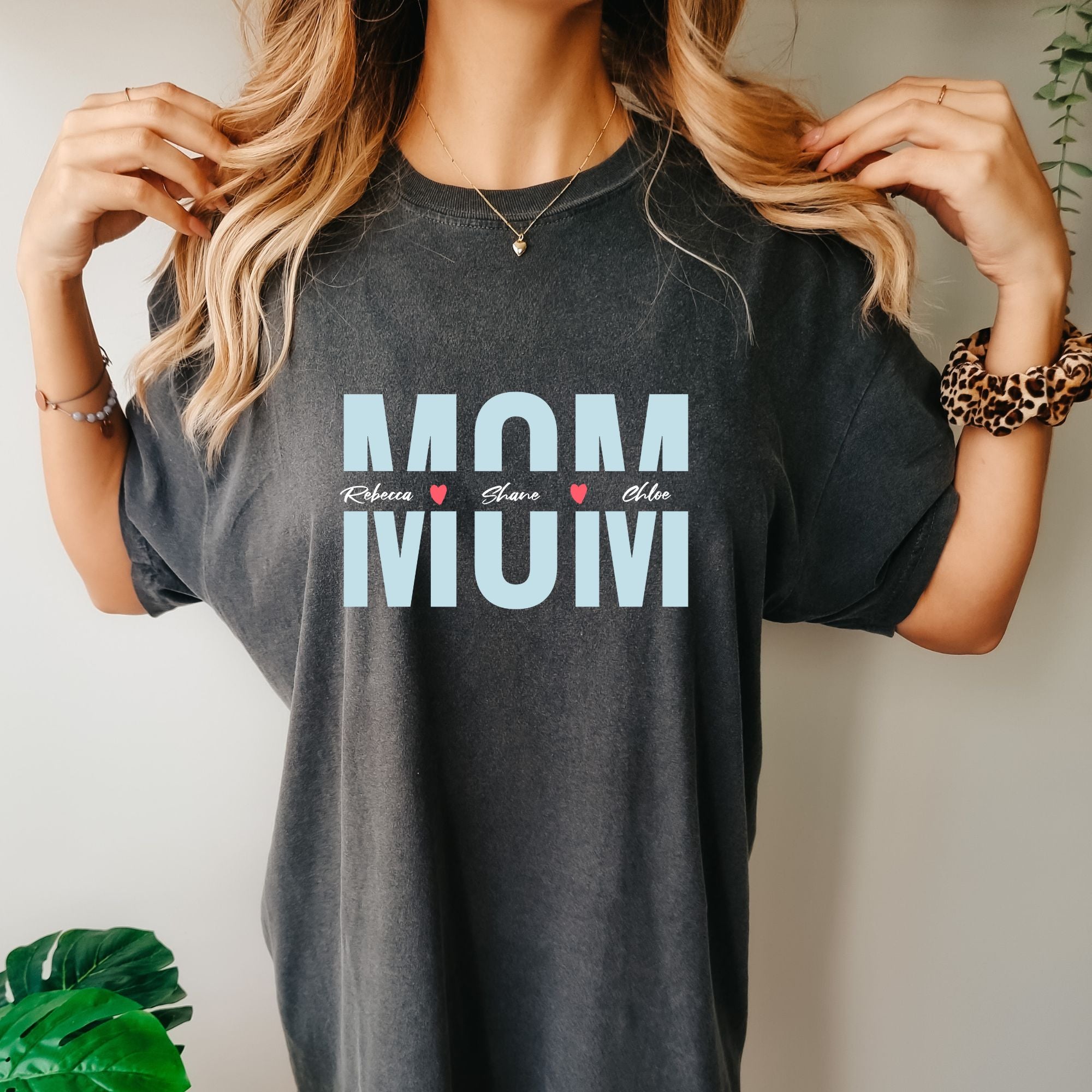 Personalised Mom T-shirt With Kids Names