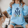 Marian Cross Sweatshirt - Light Blue Color