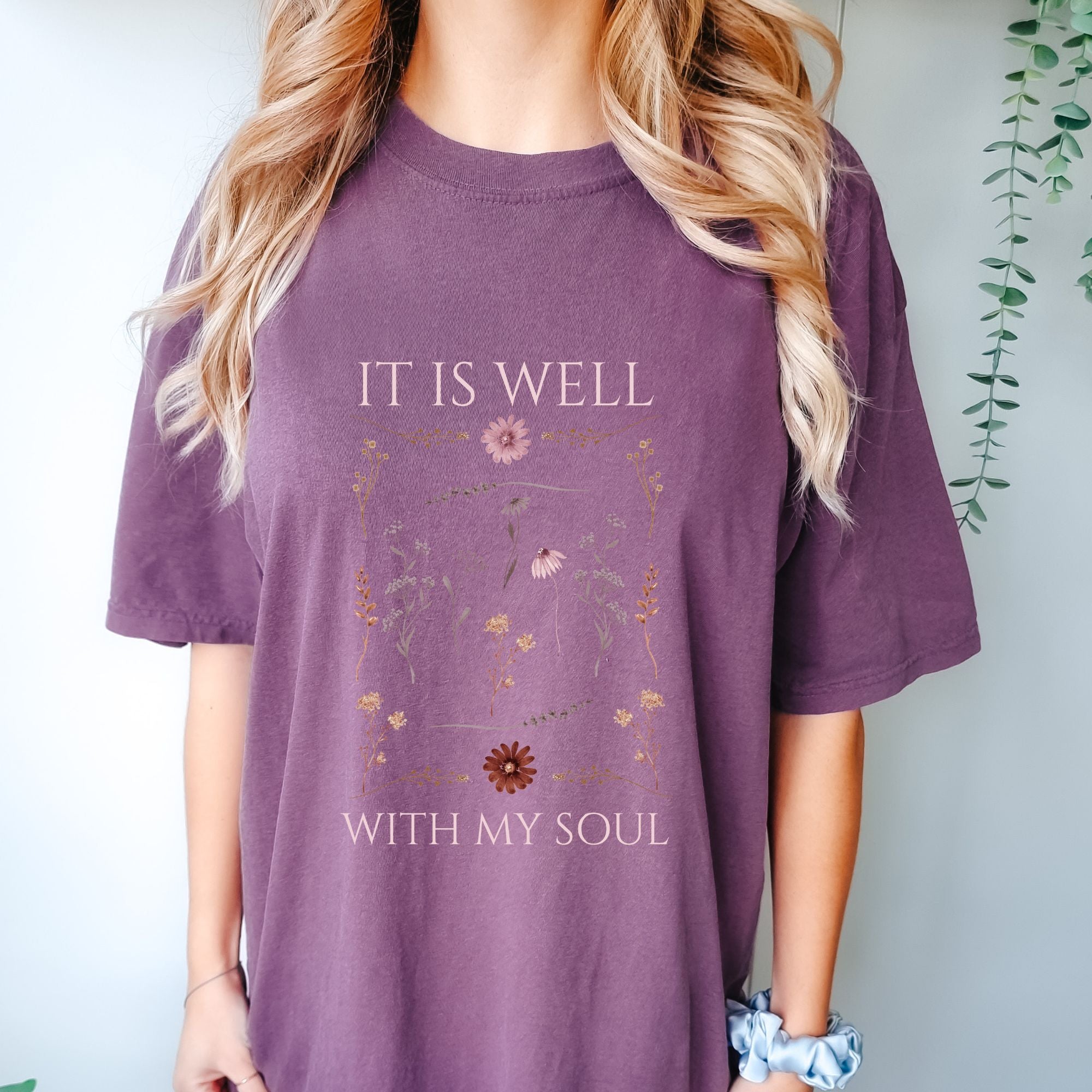 It Is Well With My Soul T-Shirt - Vintage Flowers Christian Tee