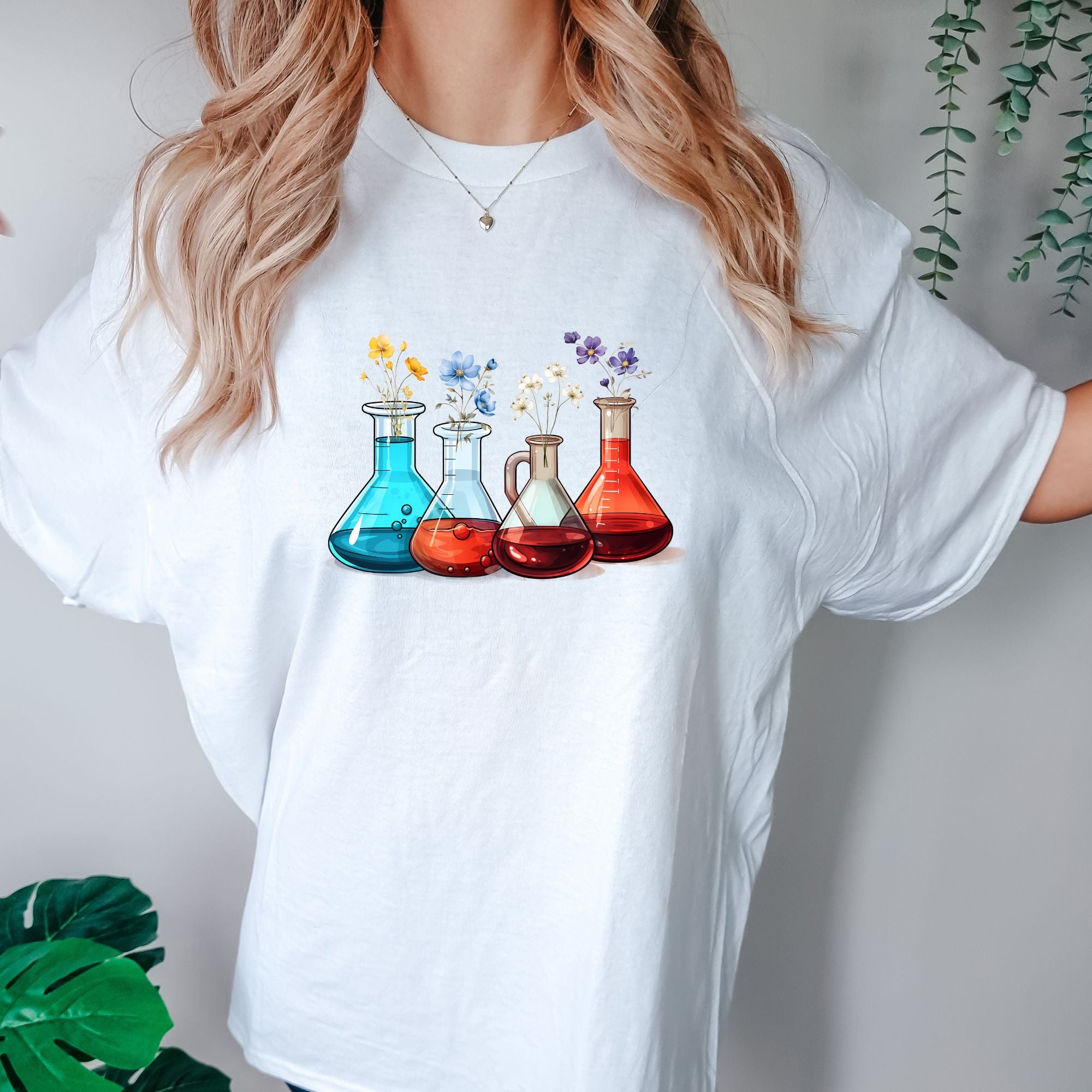 Floral Beaker T-shirt - Lab Life Shirt