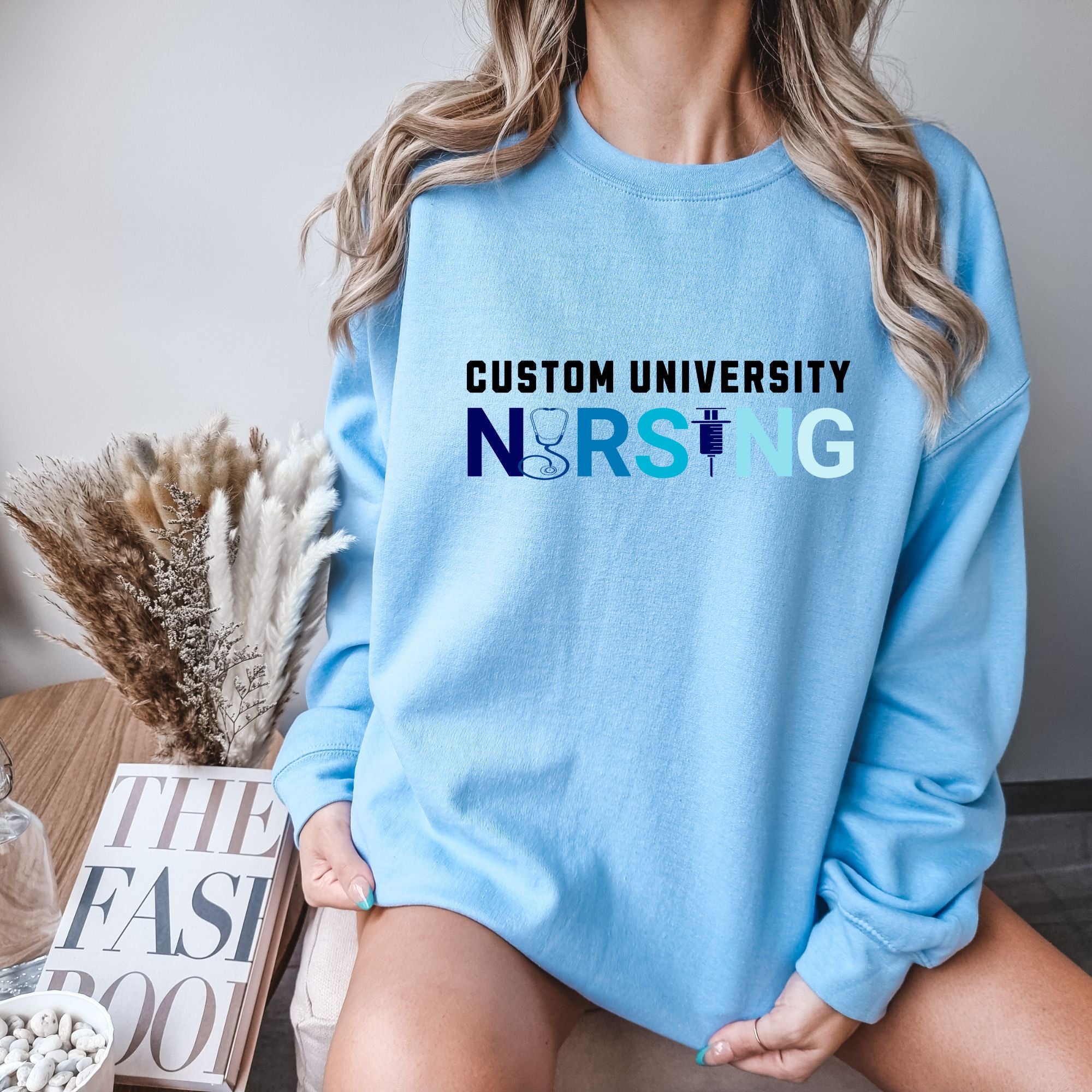 Personalized University Nursing Crewneck Sweatshirt