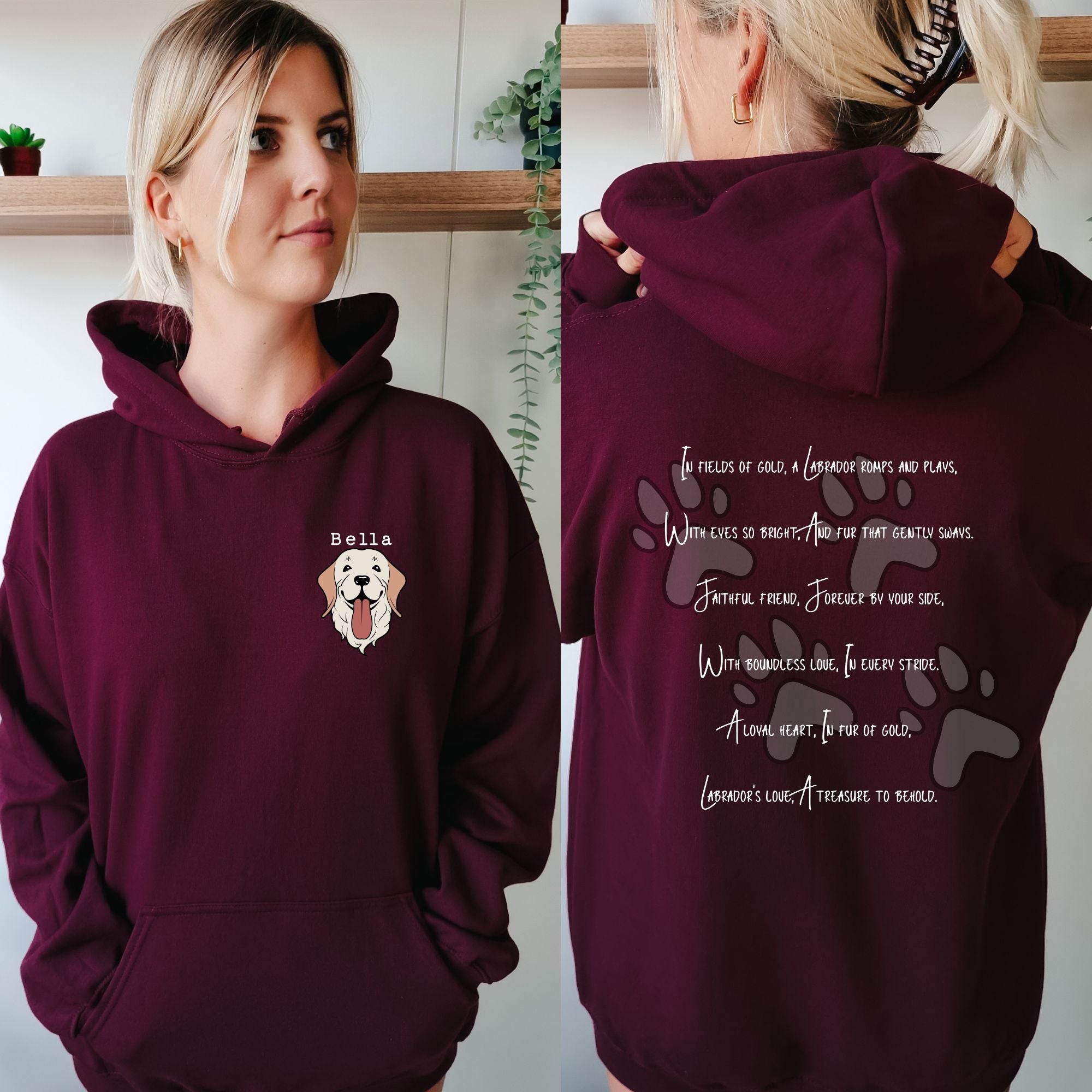 Personalized Labrador Retriever Name Hoodie - With Verse