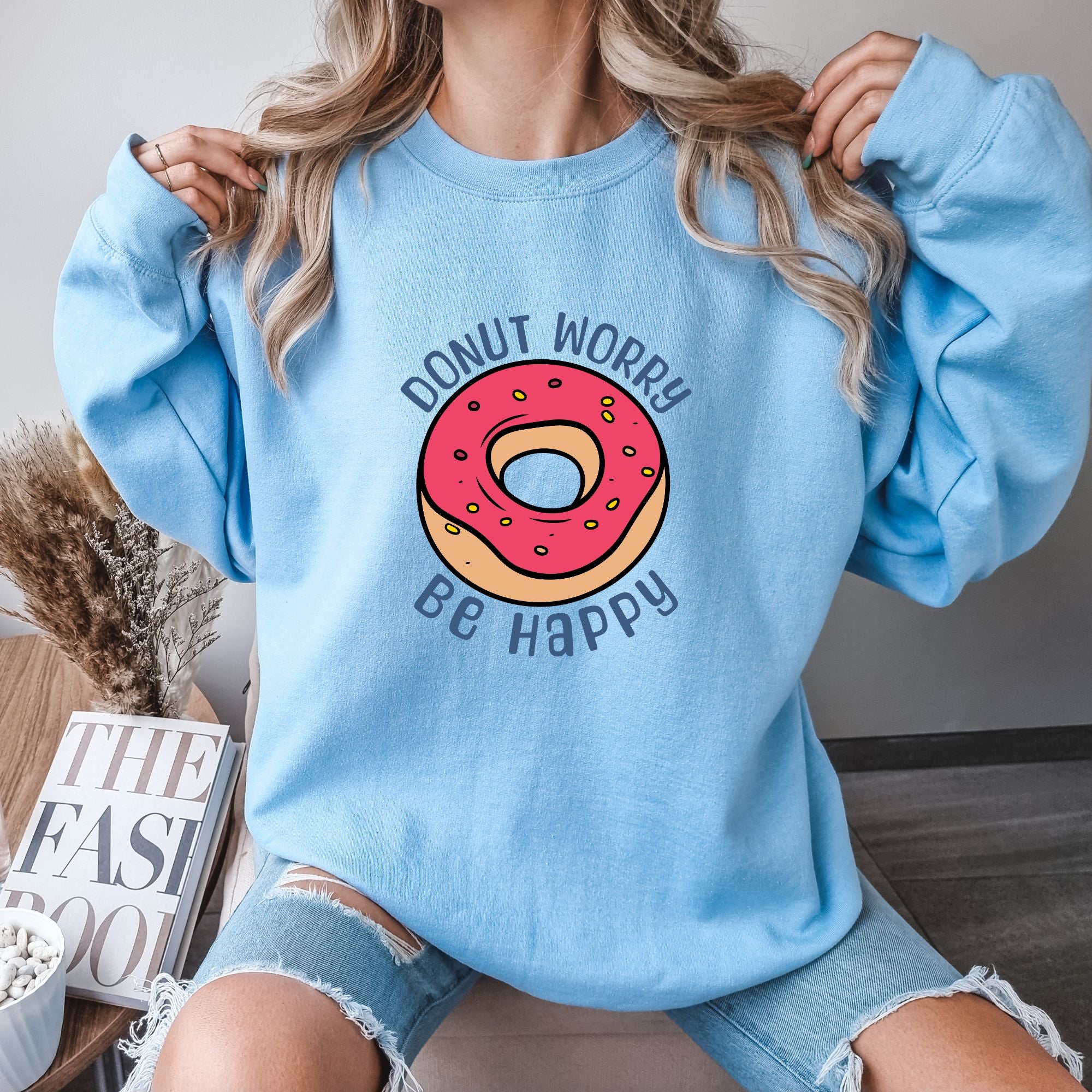 Donut Worry Be Happy Crewneck Sweatshirt