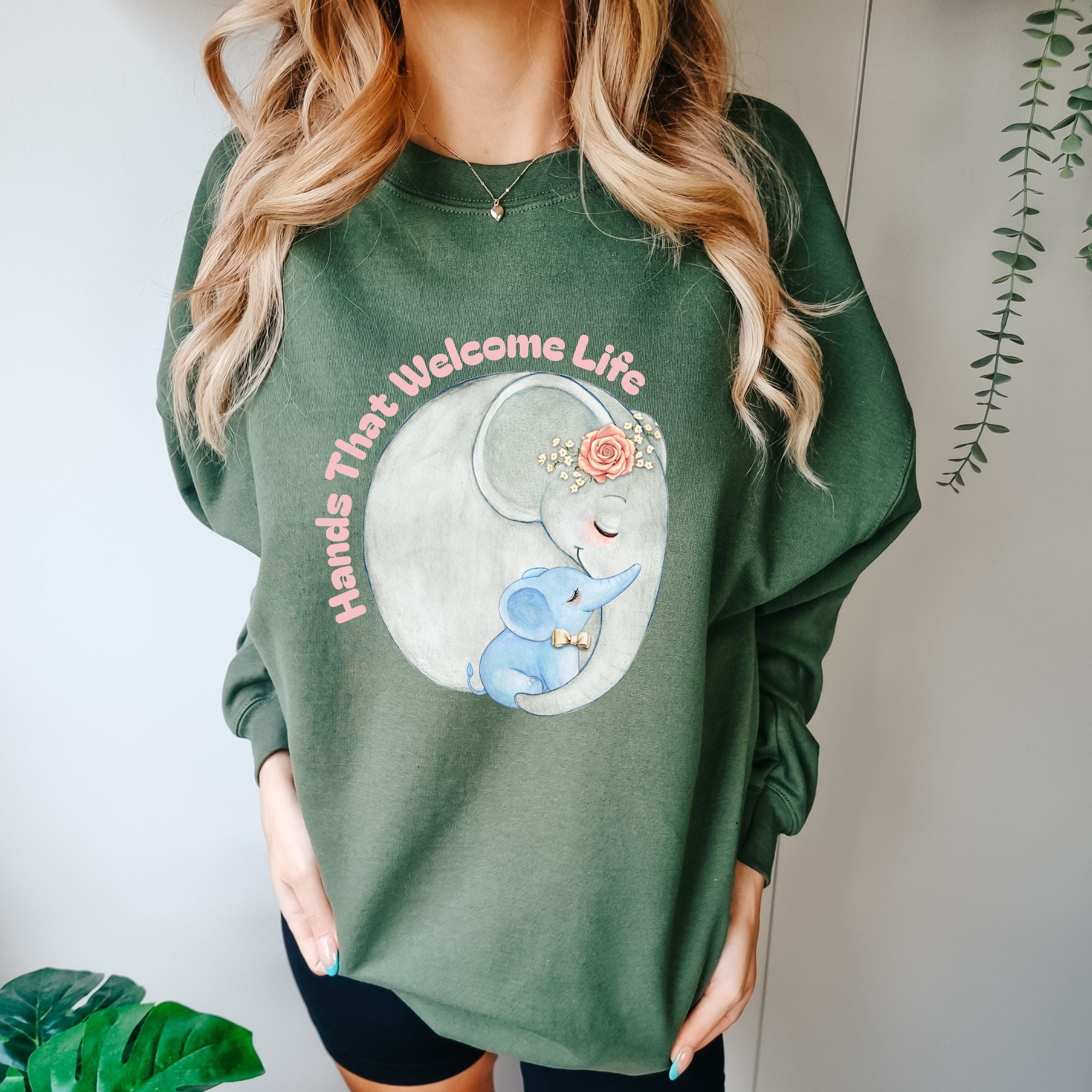 Midwife Gift Sweatshirt - Hands That Welcome Life