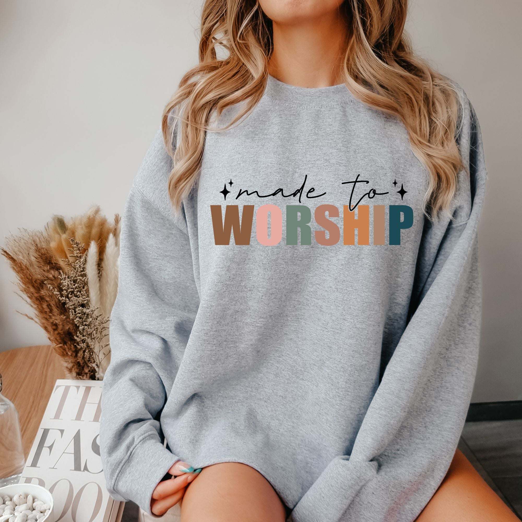 Made To Worship Sweatshirt - Sport Grey Color