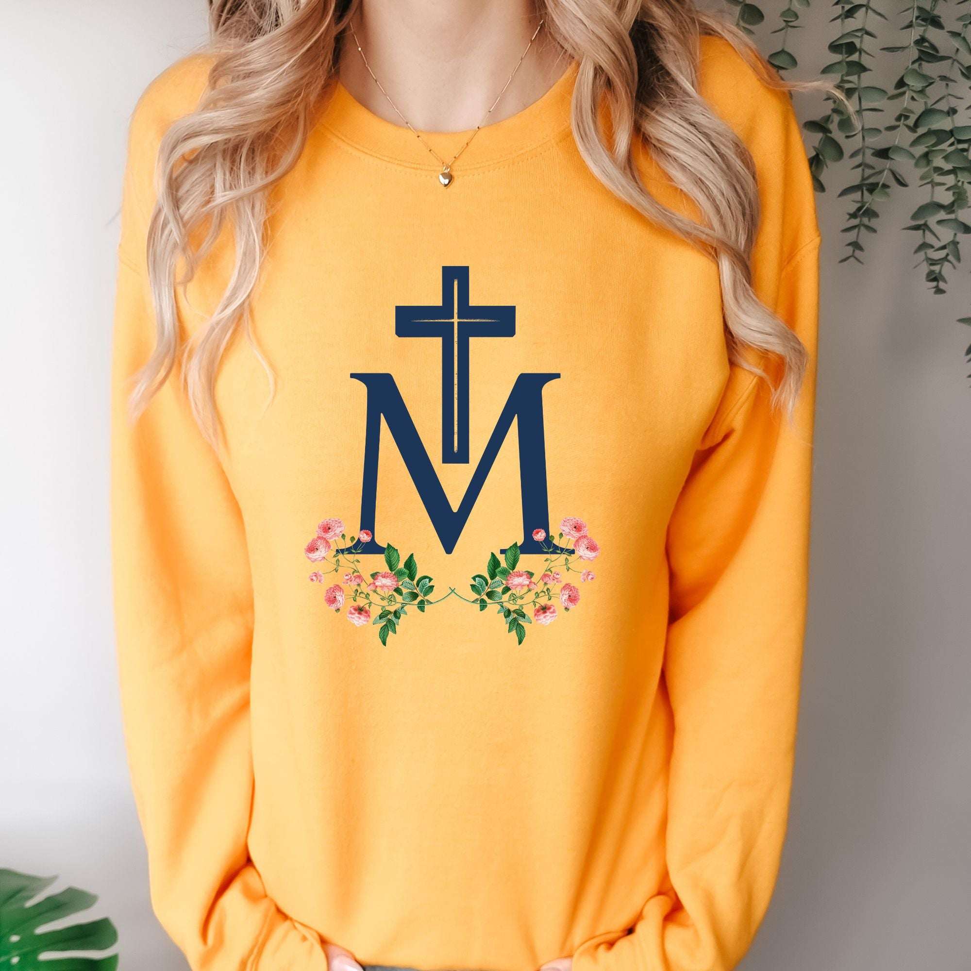 Marian Cross Sweatshirt - Gold Color