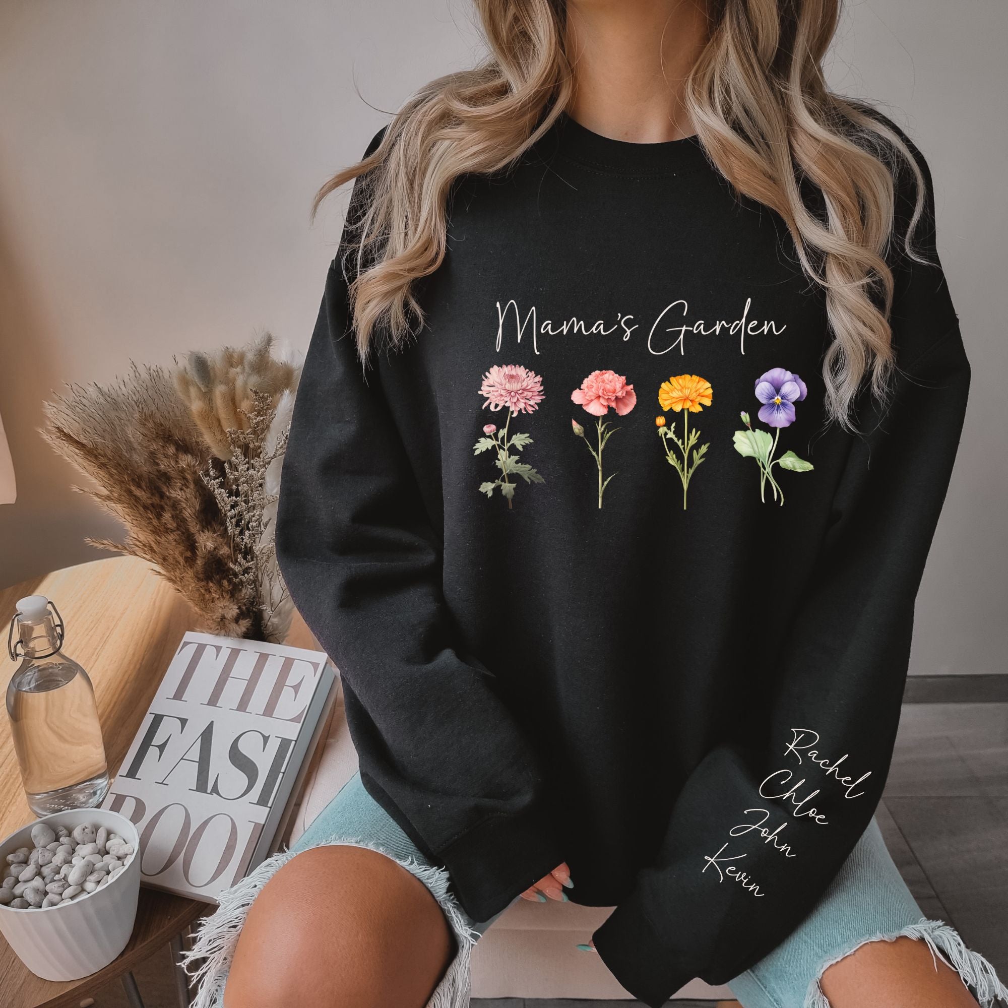 Personalised Mama's Garden Birth Flower Sweatshirt