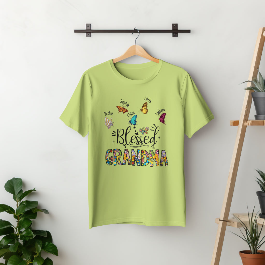 Personalized Blessed Grandma T-shirt With Kids Names