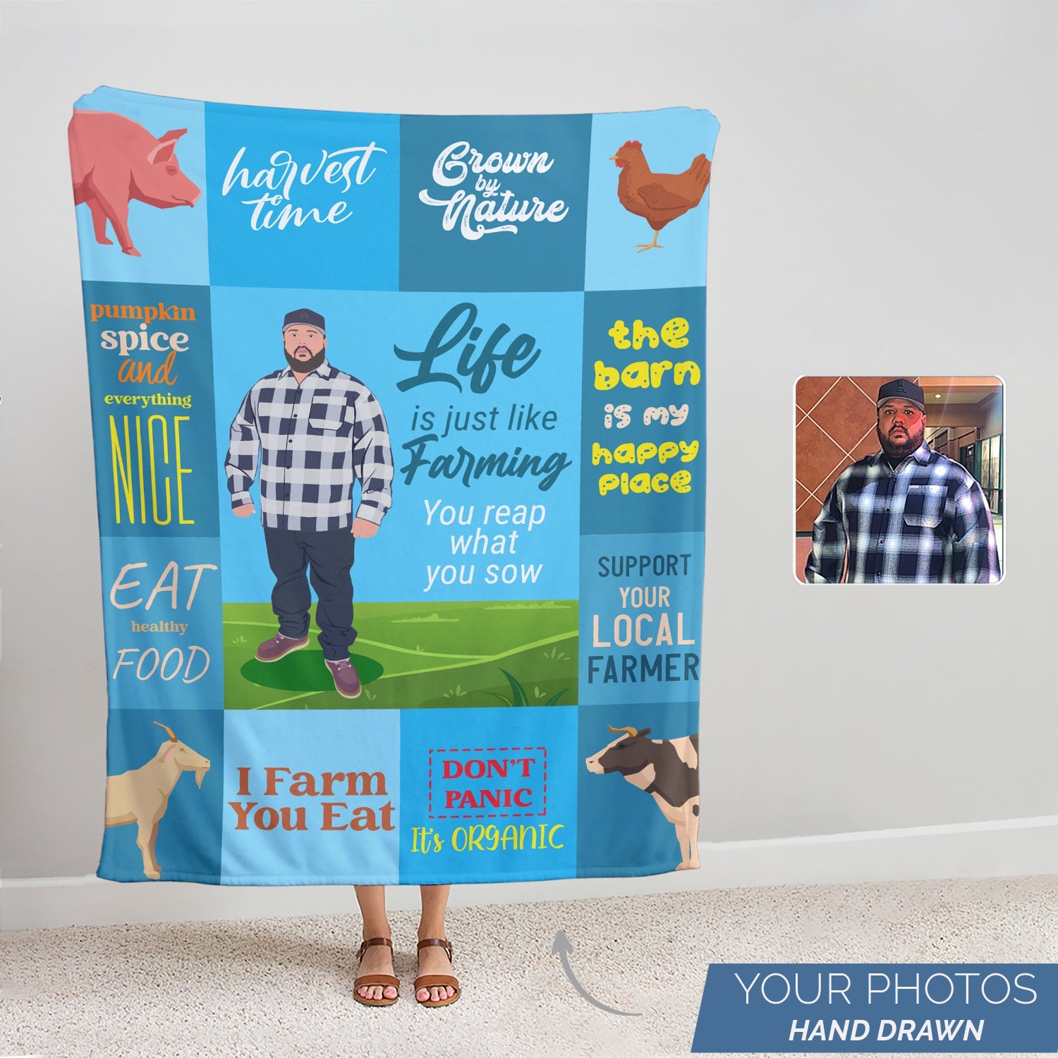 Personalized Farmer Blanket