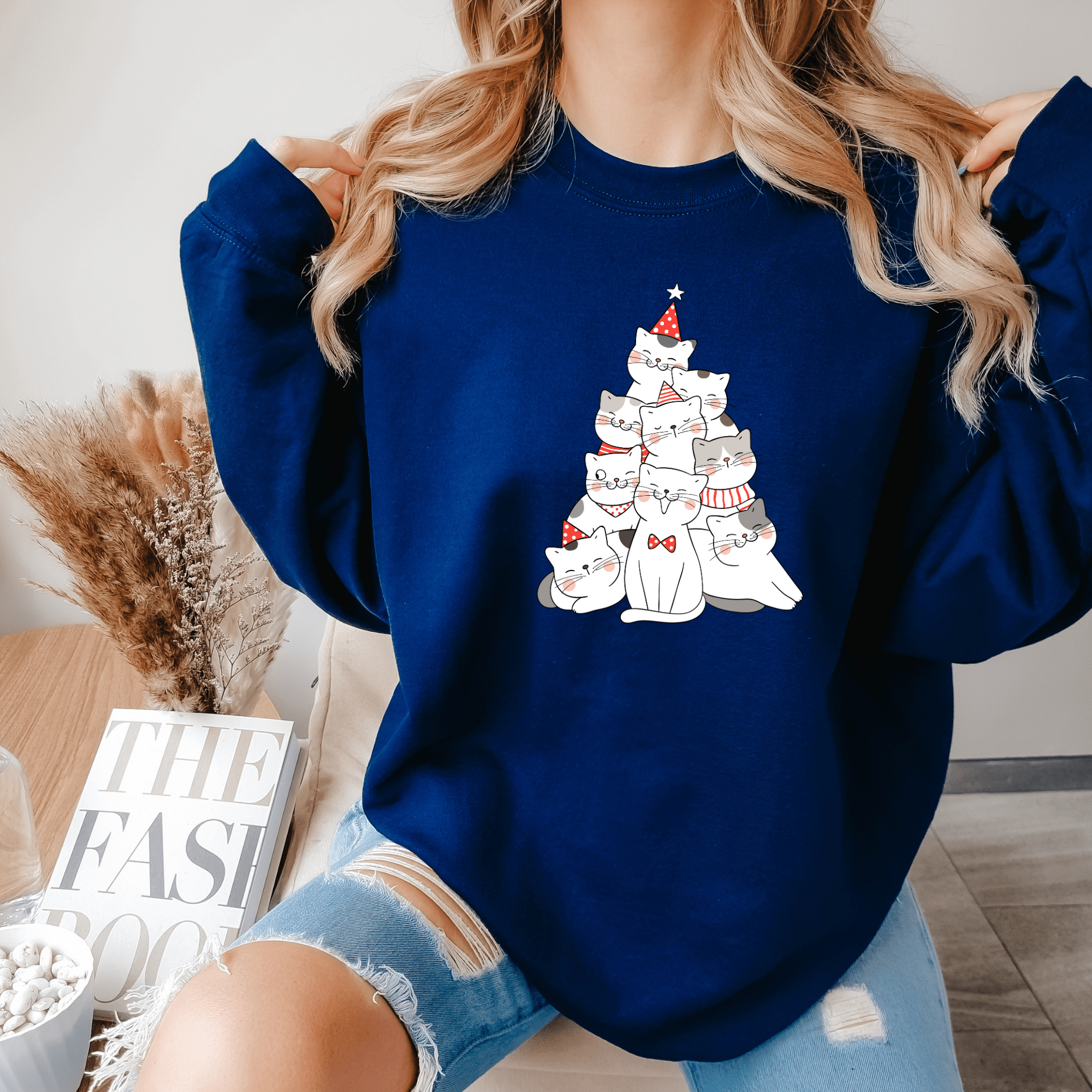 Christmas Cat Tree Sweatshirt - PrintMarvelsInc#