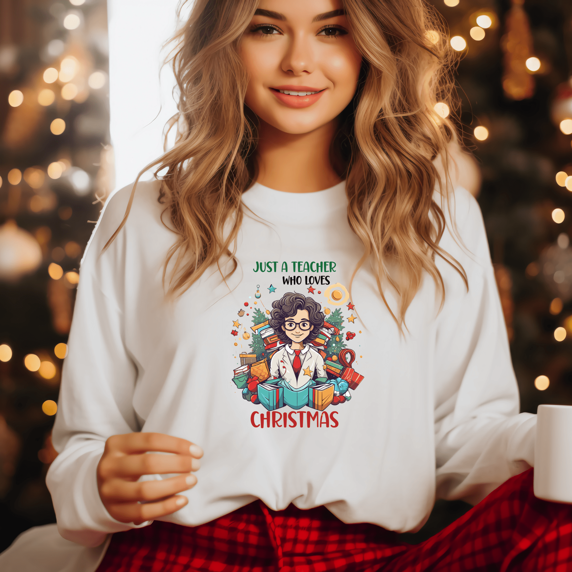 Christmas Vibes Teacher Sweatshirt - PrintMarvelsInc#