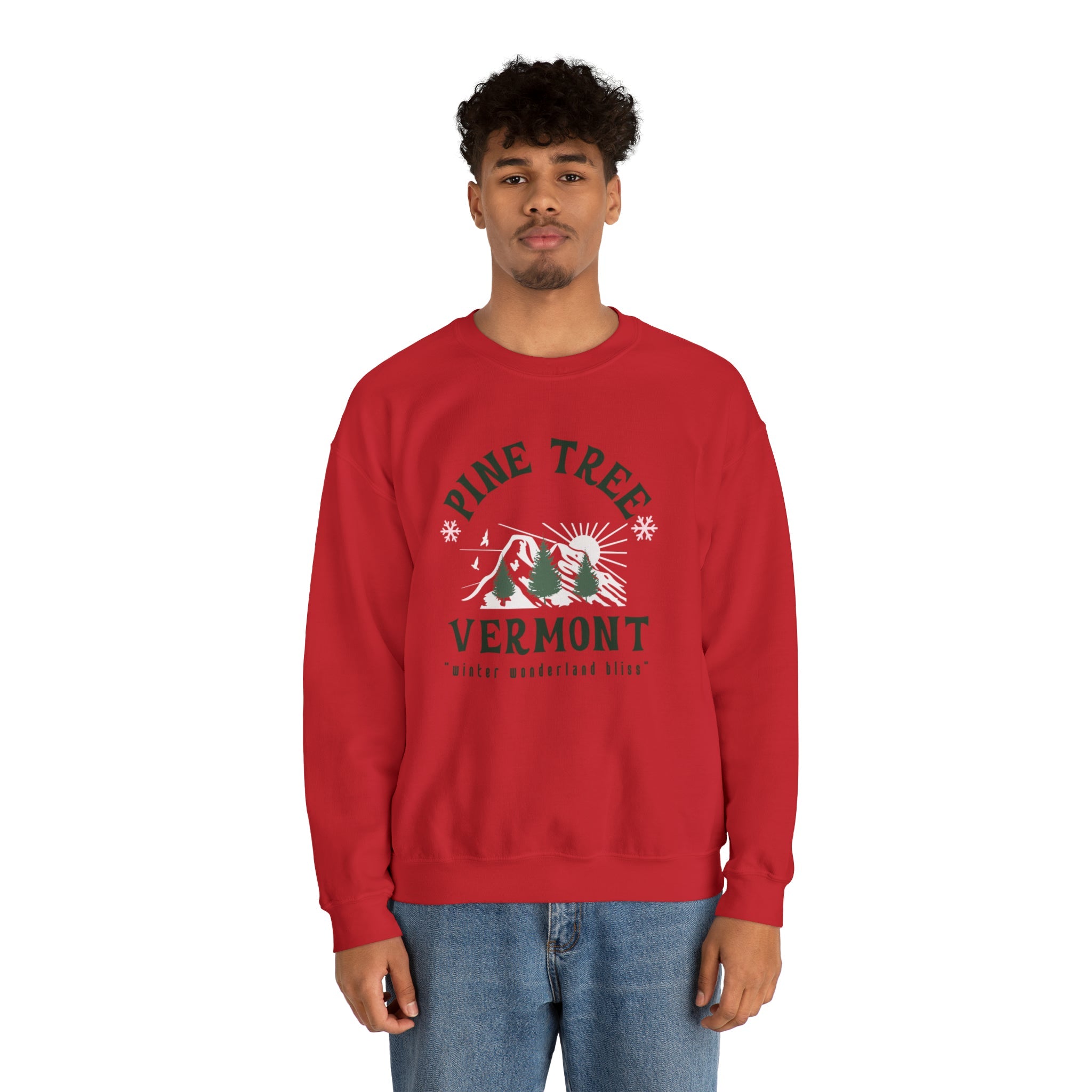 Pine Tree Vermont Crewneck Sweatshirt - PrintMarvelsInc#