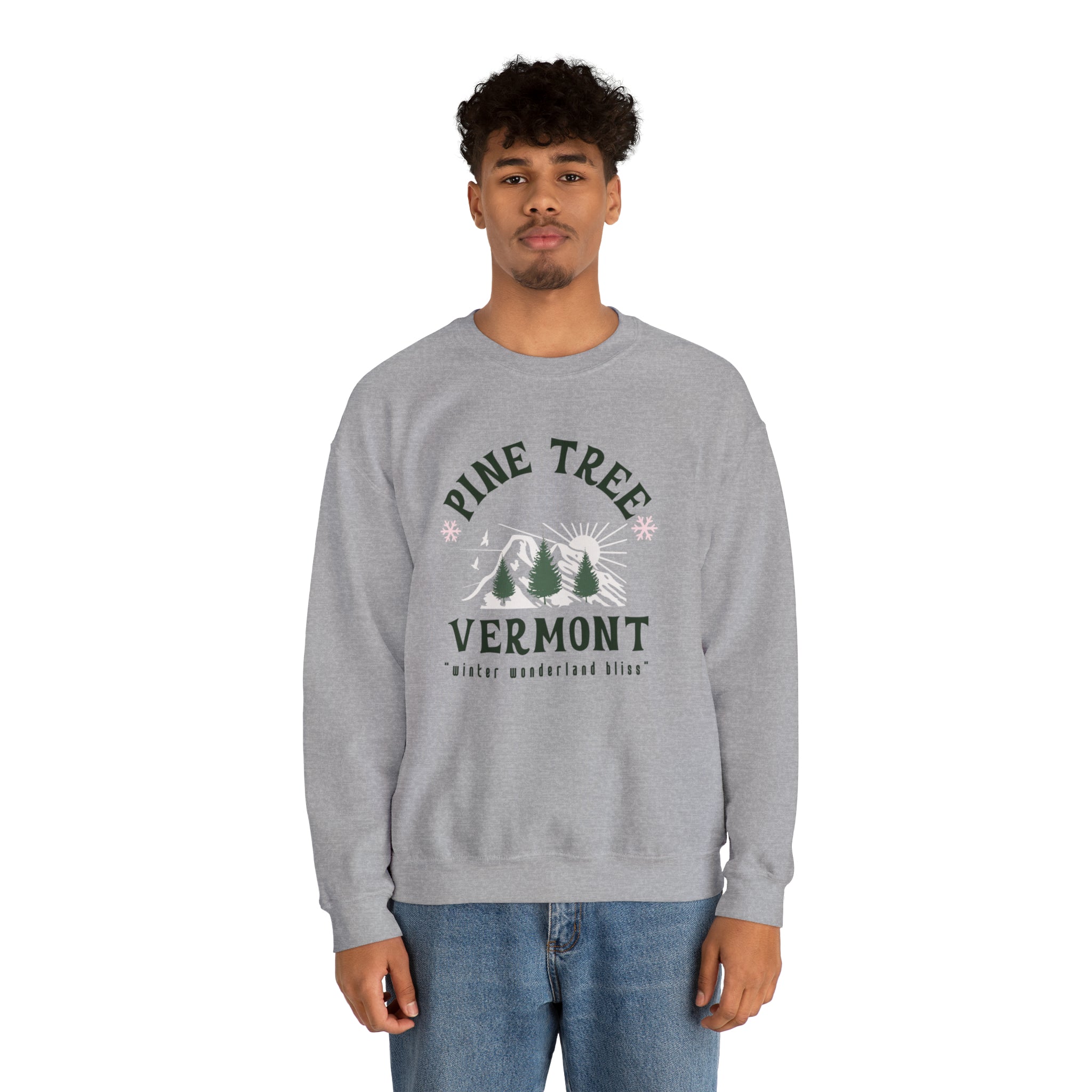 Pine Tree Vermont Crewneck Sweatshirt - PrintMarvelsInc#