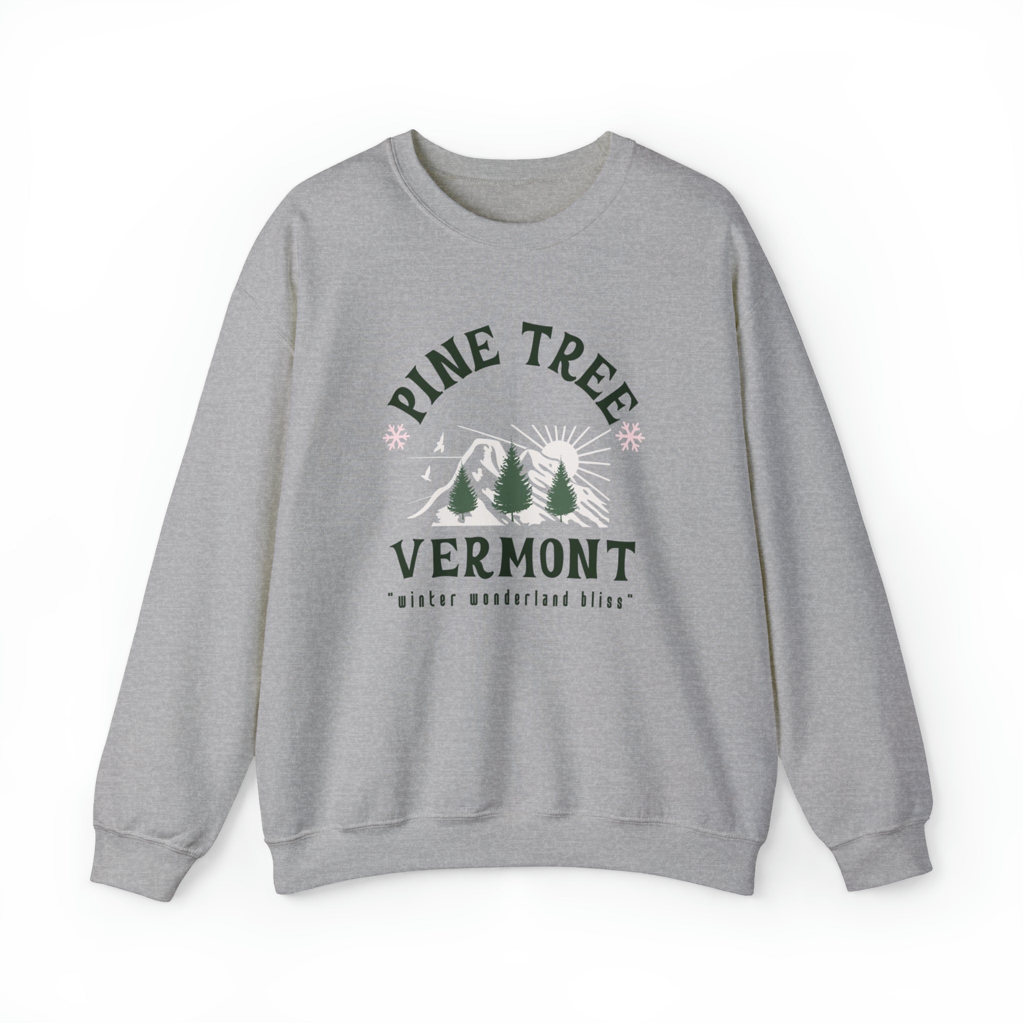 Pine Tree Vermont Crewneck Sweatshirt - PrintMarvelsInc#