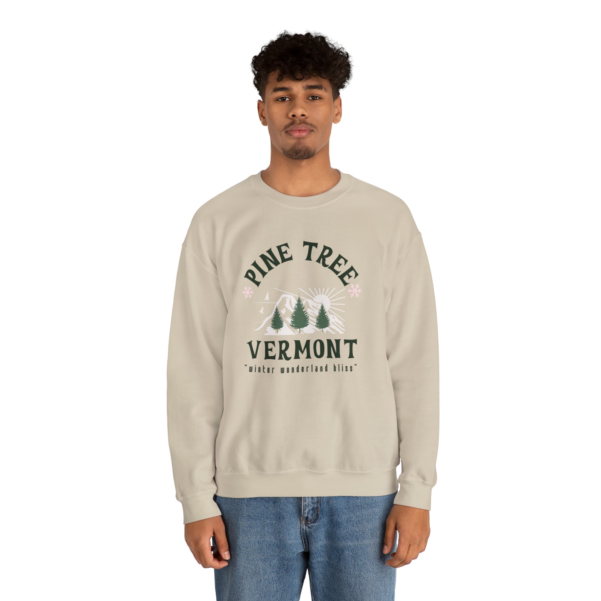 Pine Tree Vermont Crewneck Sweatshirt - PrintMarvelsInc#