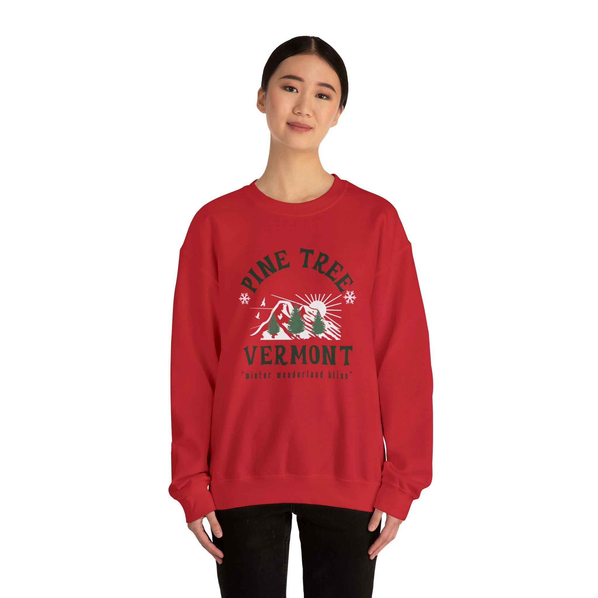 Pine Tree Vermont Crewneck Sweatshirt - PrintMarvelsInc#