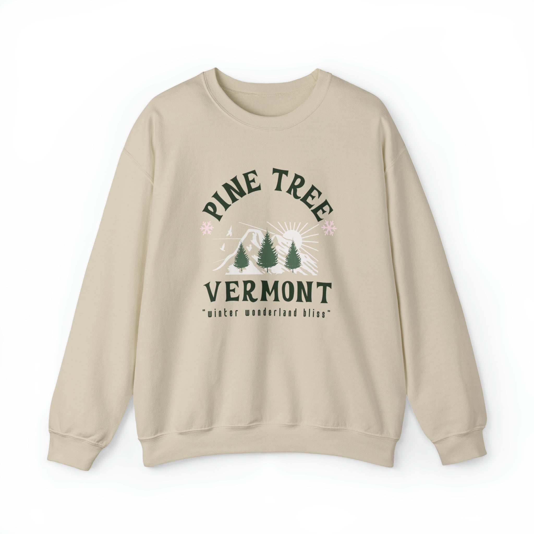 Pine Tree Vermont Crewneck Sweatshirt - PrintMarvelsInc#