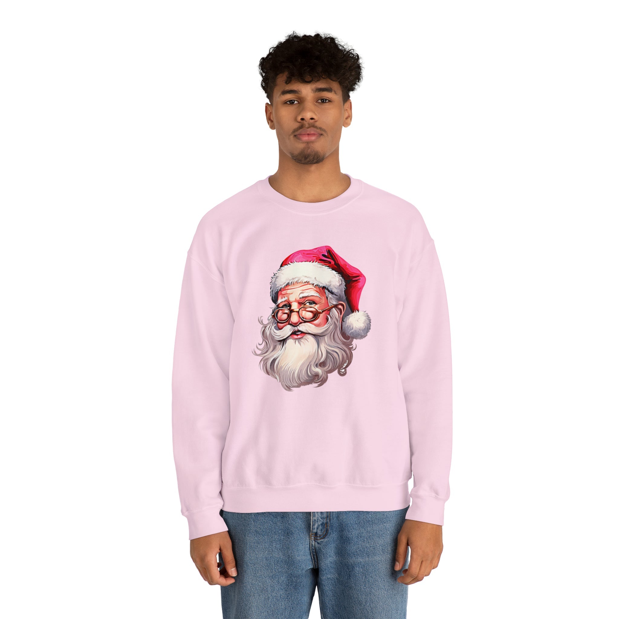 Retro Pink Santa Crewneck Sweatshirt - PrintMarvelsInc#