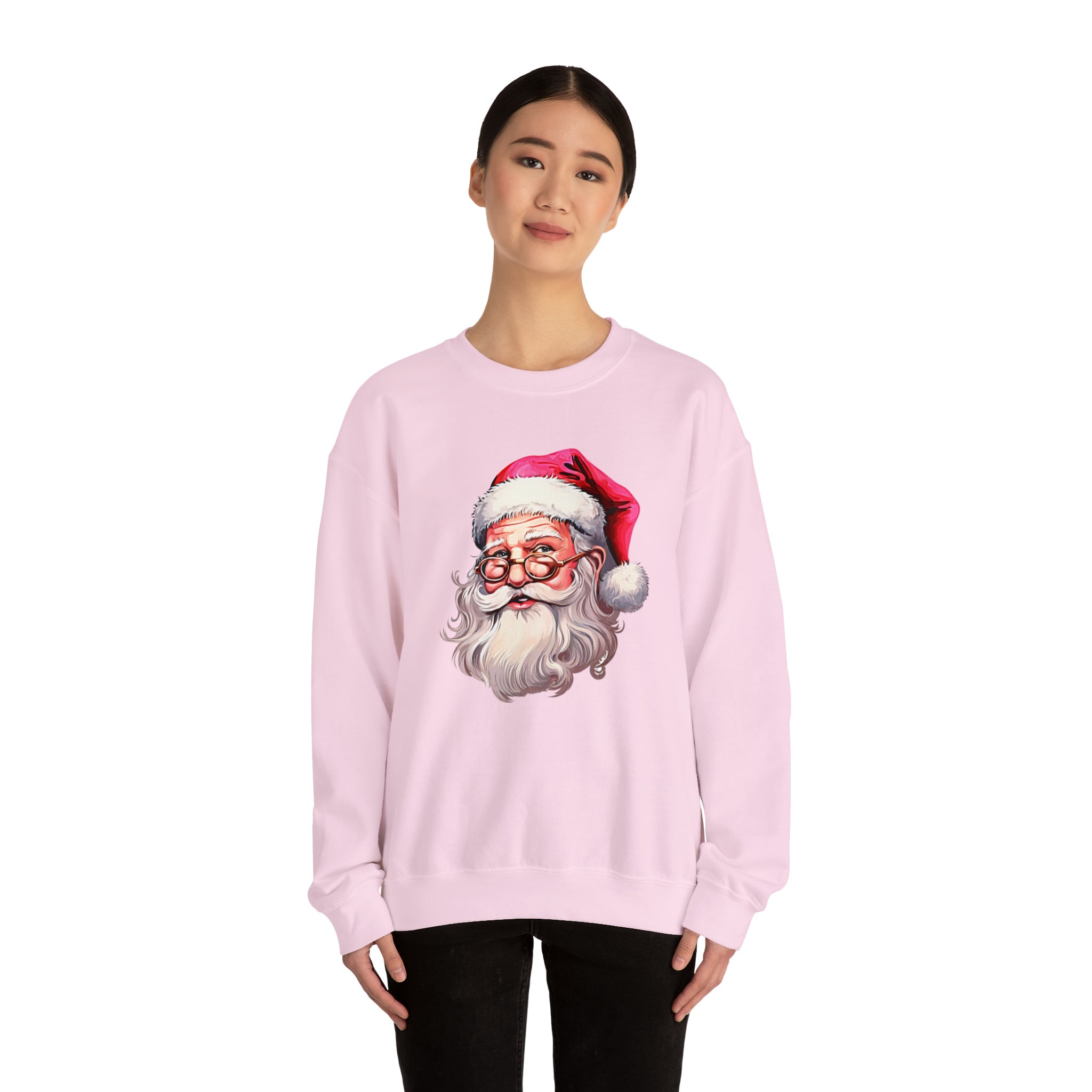 Retro Pink Santa Crewneck Sweatshirt - PrintMarvelsInc#