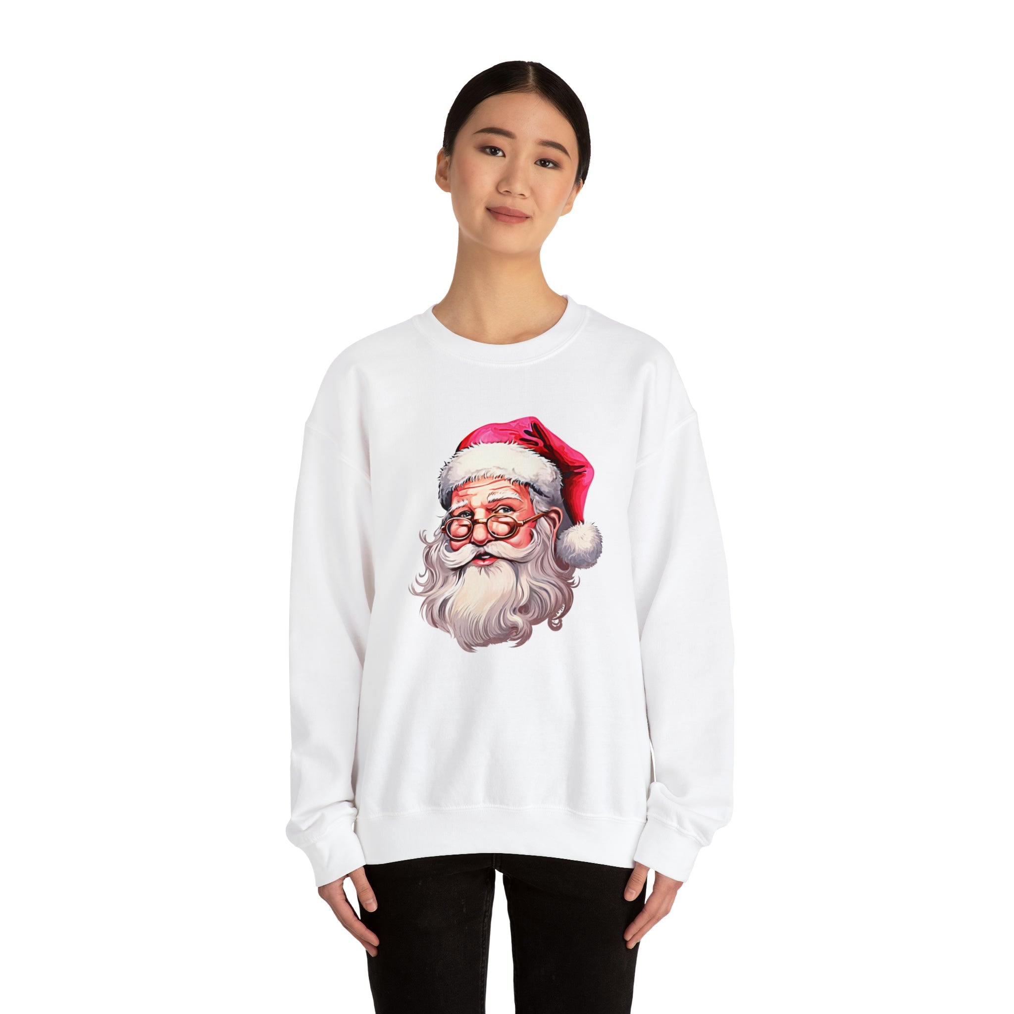 Retro Pink Santa Crewneck Sweatshirt - PrintMarvelsInc#