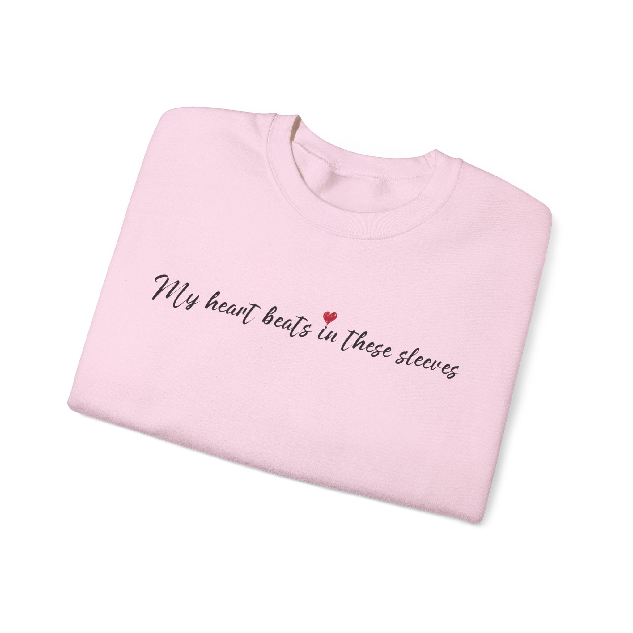 Sleeve Print Sweatshirt With Kids Names - My Heart Beats In These Sleeves Sweatshirt - PrintMarvelsInc#